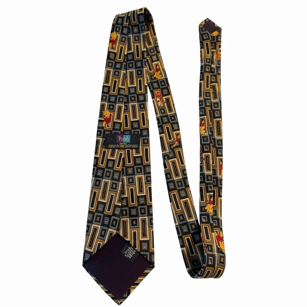 Vintage Disney‎ Pooh Tigger Tie Men's Novelty Geometric Classic Retro